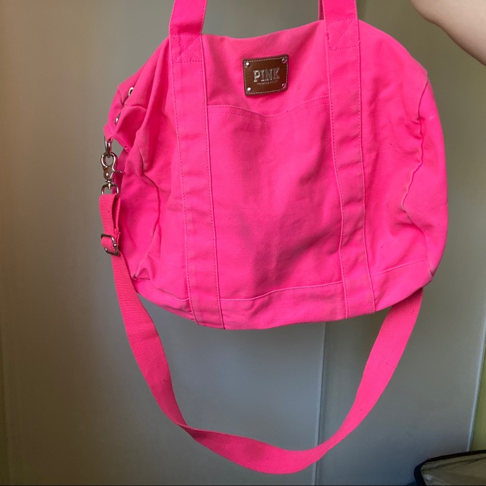 Victoria Secret Neon Hot PINK Travel Duffle Bag